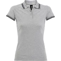 Sols Dames/dames Pasadena getipt korte mouw Pique Polo Shirt (Wit/Zwaar)