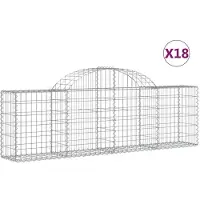 vidaXL Schanskorven 18 st gewelfd 200x30x60/80 cm gegalvaniseerd ijzer