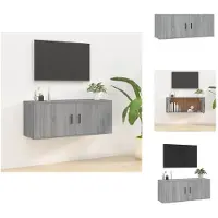 vidaXL Tv-kast - Tv-kasten - Tv-wandmeubel - Televisiekast - Tv-wandmeubel 100x34,5x40 cm grijs sonoma eikenkleurig