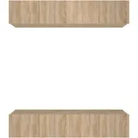 Syfax Tv-meubels 4 st 80x30x30 cm bewerkt hout sonoma eikenkleurig