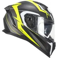 Cgm Volledige helm 311G BLAST SPORT, zwart mat, met fluo-geel, maat S