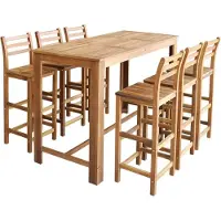 Prolenta Maison Exclusive - Barset bestaande uit een barkruk en een barkruk, 7-delig, gemaakt van massief acaciahout