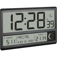 TFA-Dostmann 60.4524.01 Wandklok Zendergestuurd 360 mm x 28 mm x 235 mm Zwart Groot display