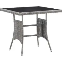 Syfax Tuintafel 80x80x74 cm poly rattan grijs