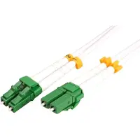 Roline glasvezelkabel duplex, 9/125µm OS2, LC/LC, APC, staal versterkt, LSOH , wit, 2 m