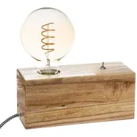 Atmosphera Lamp Met Houten Voet E27