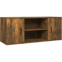 Syfax Tv-meubel 100x35x40 cm bewerkt hout gerookt eikenkleurig