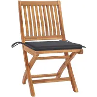 vidaXL Tuinstoelen 4 st inklapbaar met kussens massief teakhout