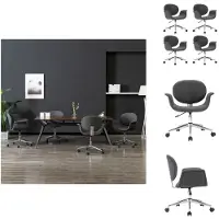 vidaXL Draaibare eetkamerstoelen, 4 stuks, grijs, stof - Eetkamerstoelen