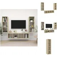 vidaXL Tv-kastenset - Tv-kastensets - Tv-kasten - Tv-meubelset - 3-delige Tv-meubelset spaanplaat sonoma eikenkleurig