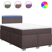 vidaXL Boxspring met matras stof donkerbruin 120x190 cm
