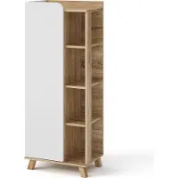 Vicco Halfhoge kast Karen Sonoma/Wit 50 x 128 cm met deur en open vakken, Model 40735