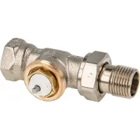 Heimeier V-Exact radiatorafsluiter recht dt 15 - 1/2 inch Vernikkeld