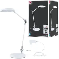 Paulmann LED-bureaulamp Numis, dimbaar, wit / opaal, Werkkamer / Kantoor, Aluminium, Modern, LED bureaulamp