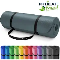 Tresko Yoga mat petrol 1 cm dik, fitnessmat, pilates, aerobics