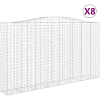 vidaXL Schanskorven 8 st gewelfd 400x50x220/240 cm ijzer