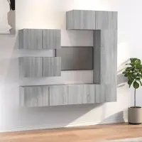 Prolenta Maison Exclusive - TV-meubelset, 6-delig, grijs Sonoma, houtfineer