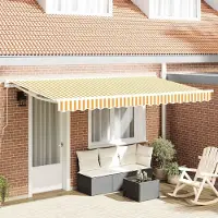 Syfax Vervangingsdoek voor zonnescherm Geel en Wit 4 x 2 m Polyester