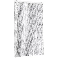 vidaXL Vliegengordijn 118x220 cm chenille lichtgrijs en donkergrijs