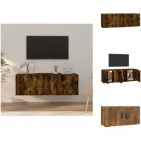 vidaXL Tv-kast - Tv-kasten - Tv-meubel - Hifi-meubel - 2-delige Tv-meubelset bewerkt hout gerookt eikenkleurig