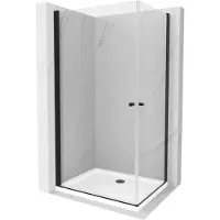 Mexen Pretoria Duo draaideur douchecabine 80 x 70 , transparant, zwart + Flat douchebak - 852-080-070-70-02-4010B