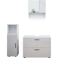 Vicco Badkamermeubel set Irma, Wit Hoogglans, 3-delig