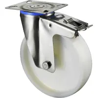 BS Rollen Zwenkwiel | wiel d. 100 mm draagvermogen 130 kg | met totale rem van kunststof | 95x80 mm | 1 stuk - H120.A90.100 H120.A90.100