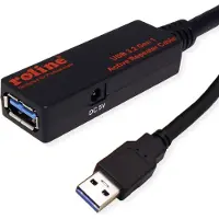 Roline Actieve USB verlengkabel | 20 meter | USB 3.0