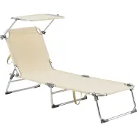 En.casa Ligbed met luifel Legorreta 189x57x28 cm tot 115 kg beige