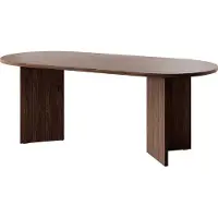 Selsey Eettafel Philipa ovaal | spaanplaat bruin 204x90x75 cm eettafels | NADUVI