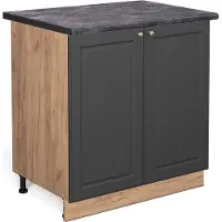 Vicco Fame-Line Keukenonderkast – 80 cm met legplank, WB Antraciet Antraciet-goud