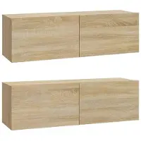 Syfax Tv-wandmeubels 2 st 100x30x30 cm hout sonoma eikenkleurig