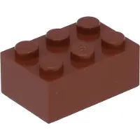 LEGO 2x3 steen 3002 - 50 stuks, roodbruin