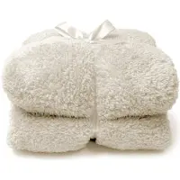 Unique living Plaid Teddy Dove White Fleece Wit