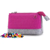PIXIE CREW , grote etui, grijs/fuchsia