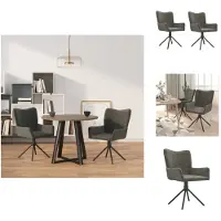 vidaXL Eetkamerstoelen, 2 stuks, draaibaar, donkergrijs, fluweel - Eetkamerstoelen