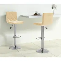Prolenta Maison Exclusive - 2 barkrukken, crème kleurig, fluweel