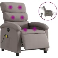 Syfax Massagestoel elektrisch verstelbaar stof taupe
