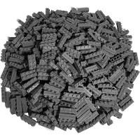 LEGO 1x4 muurstenen, hoge stenen, donkergrijs - 15533, NIEUW! Aantal: 25 stuks