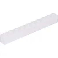 LEGO 100 stuks 6111, steen/blok 1x10, basisstenen, 100 wit