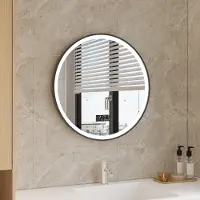 Quality Heating Bella Mirror Smart Badkamerspiegel met LED Verlichting & Verwarming – Wandspiegel Rond – Anti Condens Douchespiegel - Mat Zwart - 60CM
