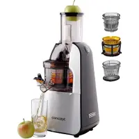 Concept Model LO-7065, Juicer, Zwart, Zilver, 60 omwentelingen per minuut, 1 liter, 1000 ml, Roestvrij staal
