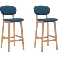 Prolenta Maison Exclusive - 2 barkrukken, blauw, met stoffen bekleding