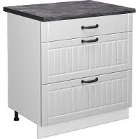 Vicco Fame-Line Keukenonderkast – 80 cm met 3 laden, WB Antraciet Wit Landhuis