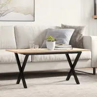 Prolenta Maison Exclusive - Conferentietafel met X-frame, 100x50x45 cm, van grenenhout en staal