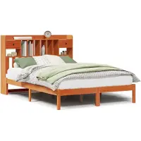 vidaXL Bed met boekenkast zonder matras grenenhout wasbruin 160x200 cm