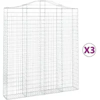 vidaXL Schanskorven 3 st gewelfd 200x30x220/240 cm ijzer