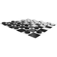 Ubergames XXXL Giga Damspel (Checkers, 8x8 vakken) - 25 cm Stenen - UV-Beschermd - Met Nylon Speelmat 262 x 262 cm
