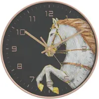 Syfax Wandklok Ø29,5 cm polystyreen en glas goudkleurig en wit