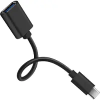 Avizar Female USB naar Male USB-C Adapter Fluid Connection Compact Zwart